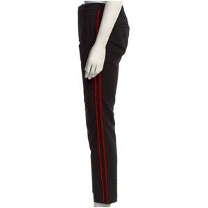 Zadig & Voltaire Pants 36 Black‎ Grosgrain Trim Low-Rise Straight Leg